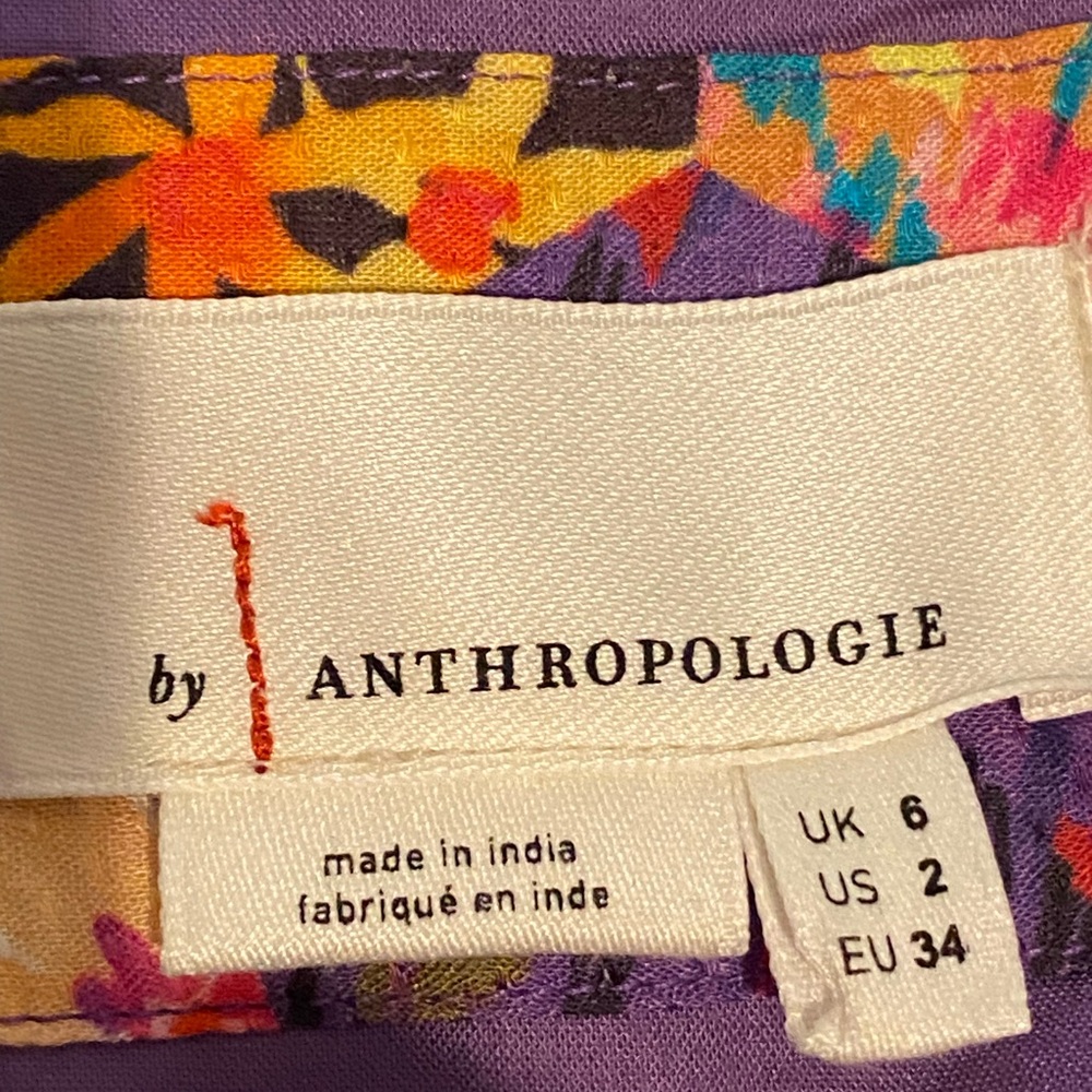 Anthropologie Floral Patchwork Maxi Dress in Red, Purple, Green - Picture 9 of 13
